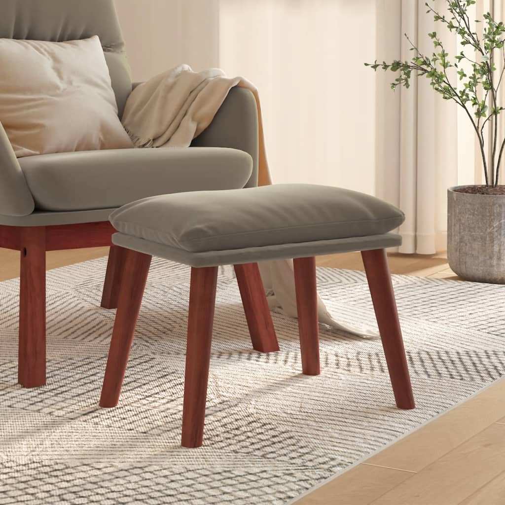 fodskammel 45x29,5x35 cm fløjl lysegrå