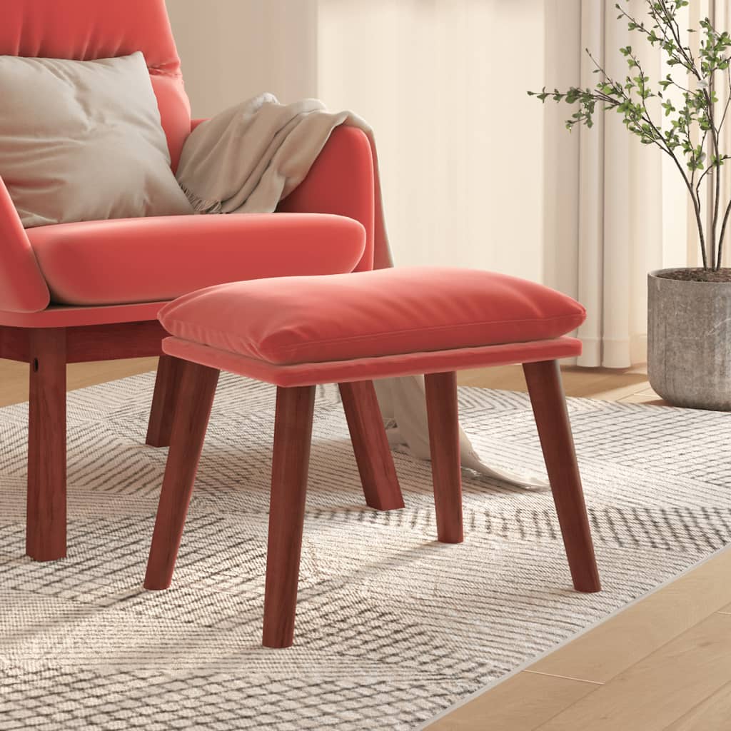 fodskammel 45x29,5x35 cm fløjl lyserød