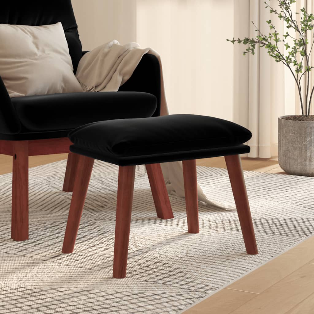 fodskammel 45x29,5x35 cm fløjl sort