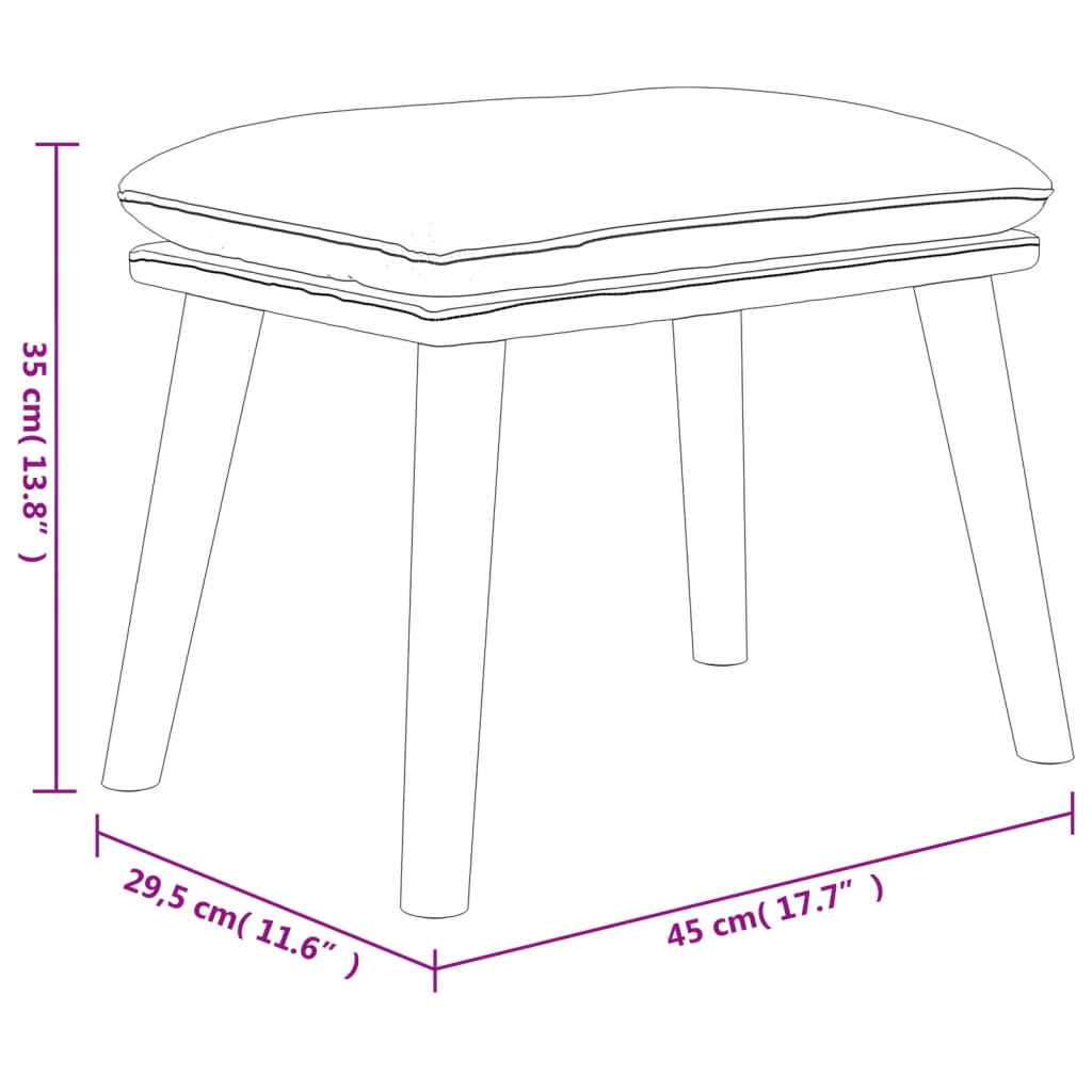 fodskammel 45x29,5x35 cm fløjl brun