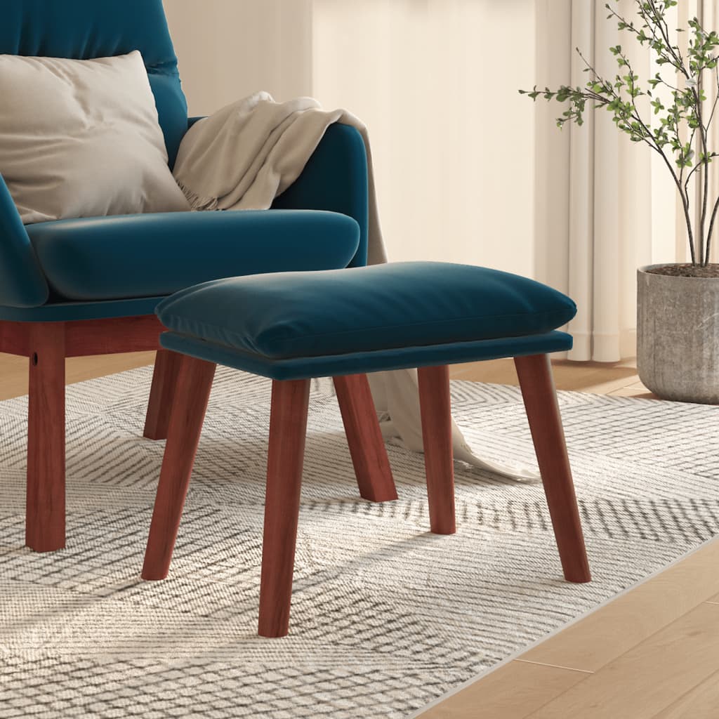 fodskammel 45x29,5x35 cm fløjl blå