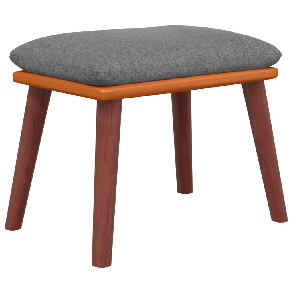 fodskammel 45x29,5x35 cm stof og kunstlæder lysegrå