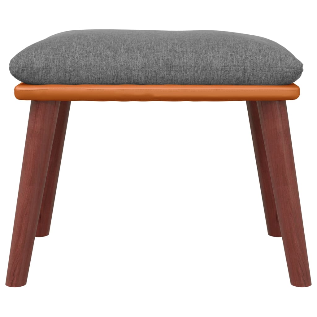 fodskammel 45x29,5x35 cm stof og kunstlæder lysegrå