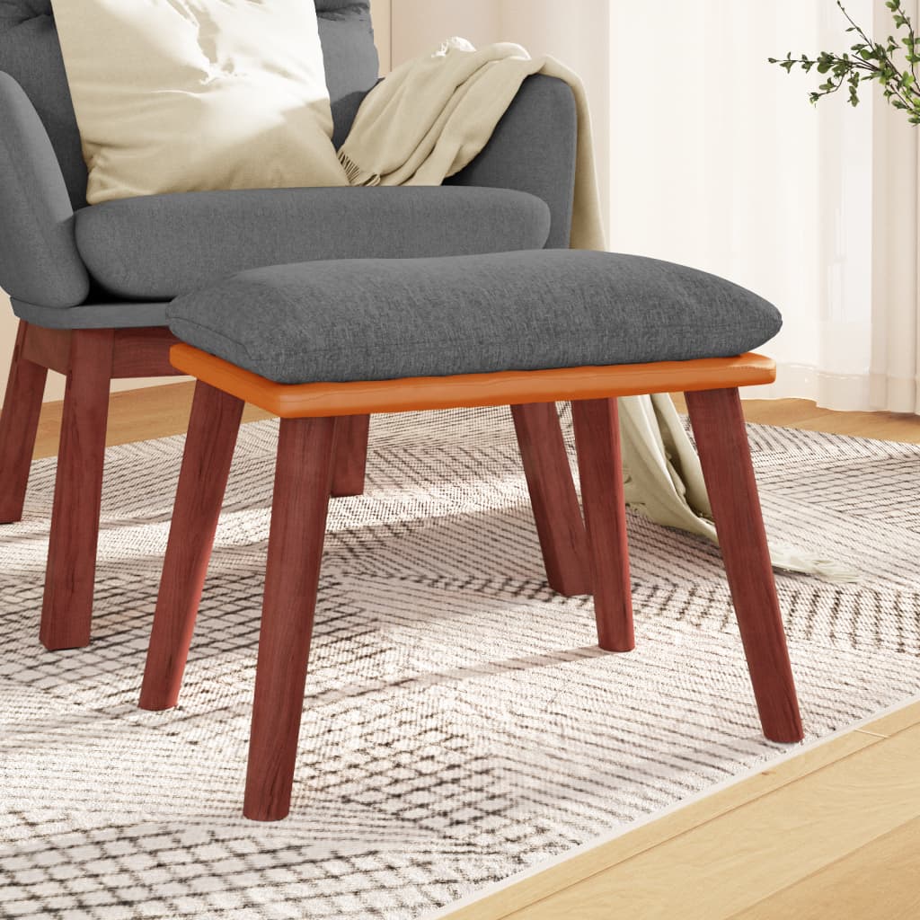 fodskammel 45x29,5x35 cm stof og kunstlæder lysegrå