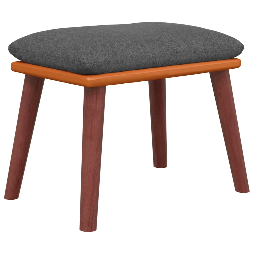 fodskammel 45x29,5x35 cm stof og kunstlæder mørkegrå
