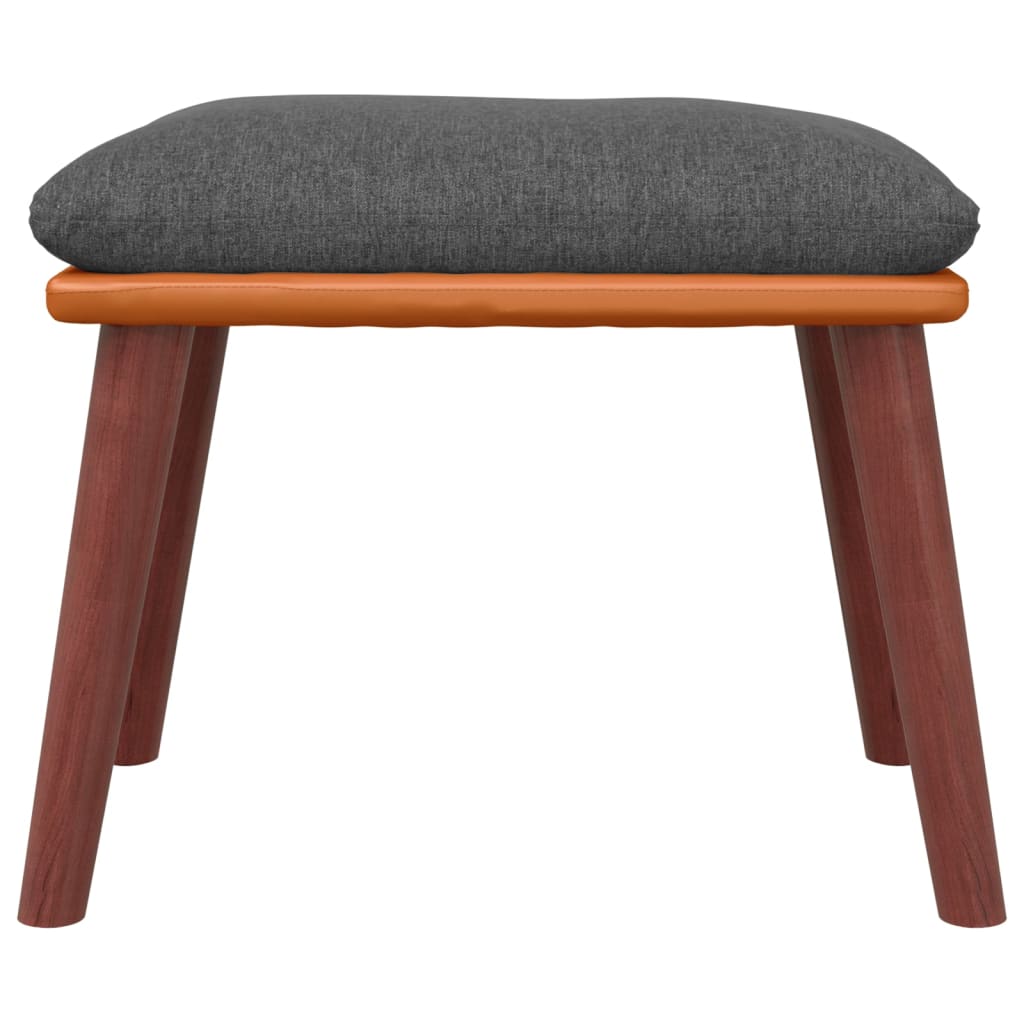 fodskammel 45x29,5x35 cm stof og kunstlæder mørkegrå