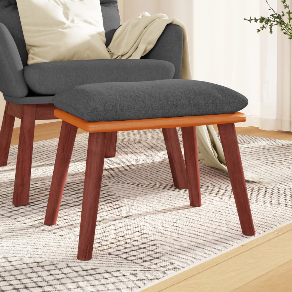 fodskammel 45x29,5x35 cm stof og kunstlæder mørkegrå