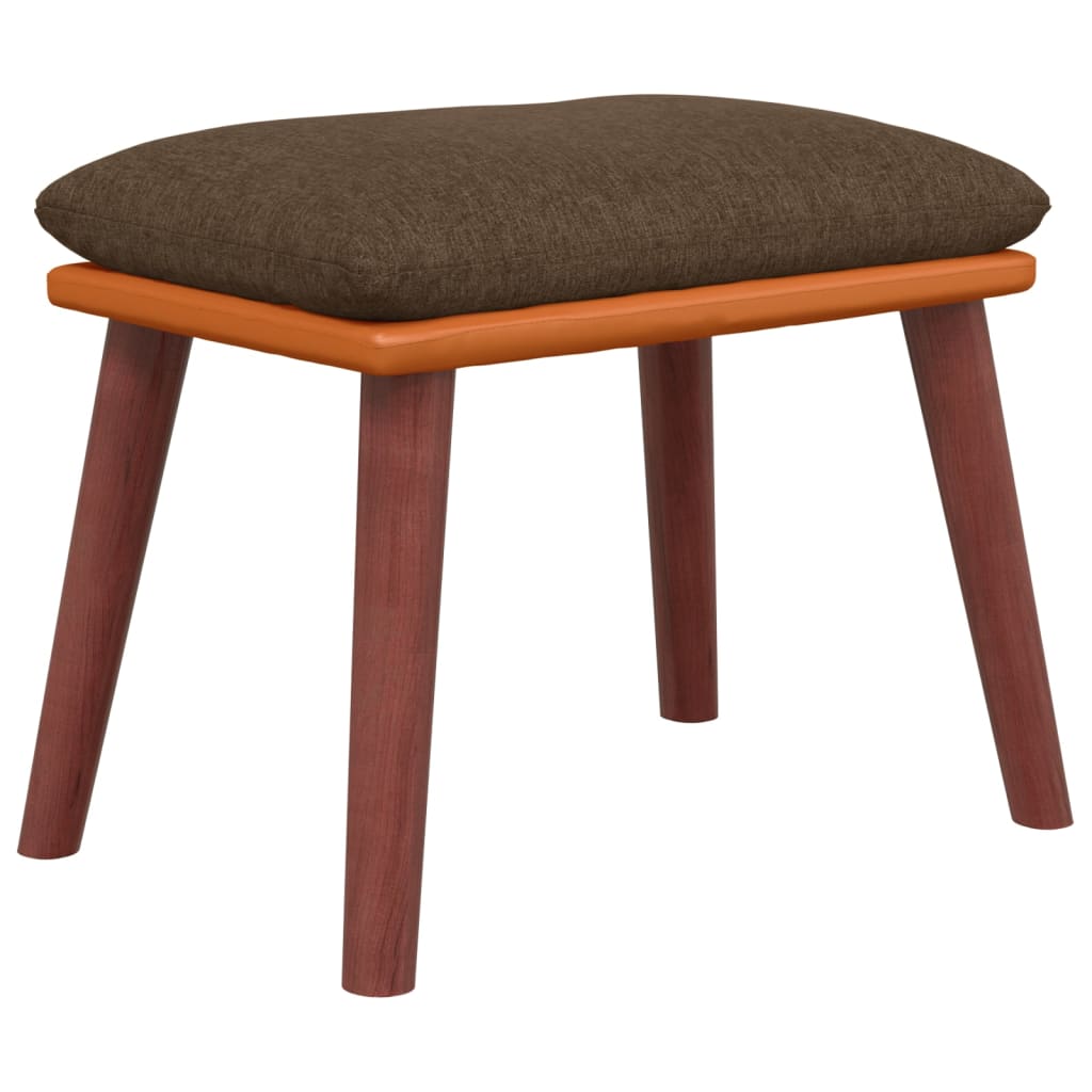 fodskammel 45x29,5x35 cm stof og kunstlæder brun