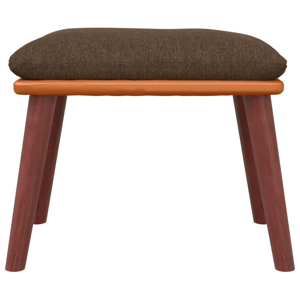 fodskammel 45x29,5x35 cm stof og kunstlæder brun