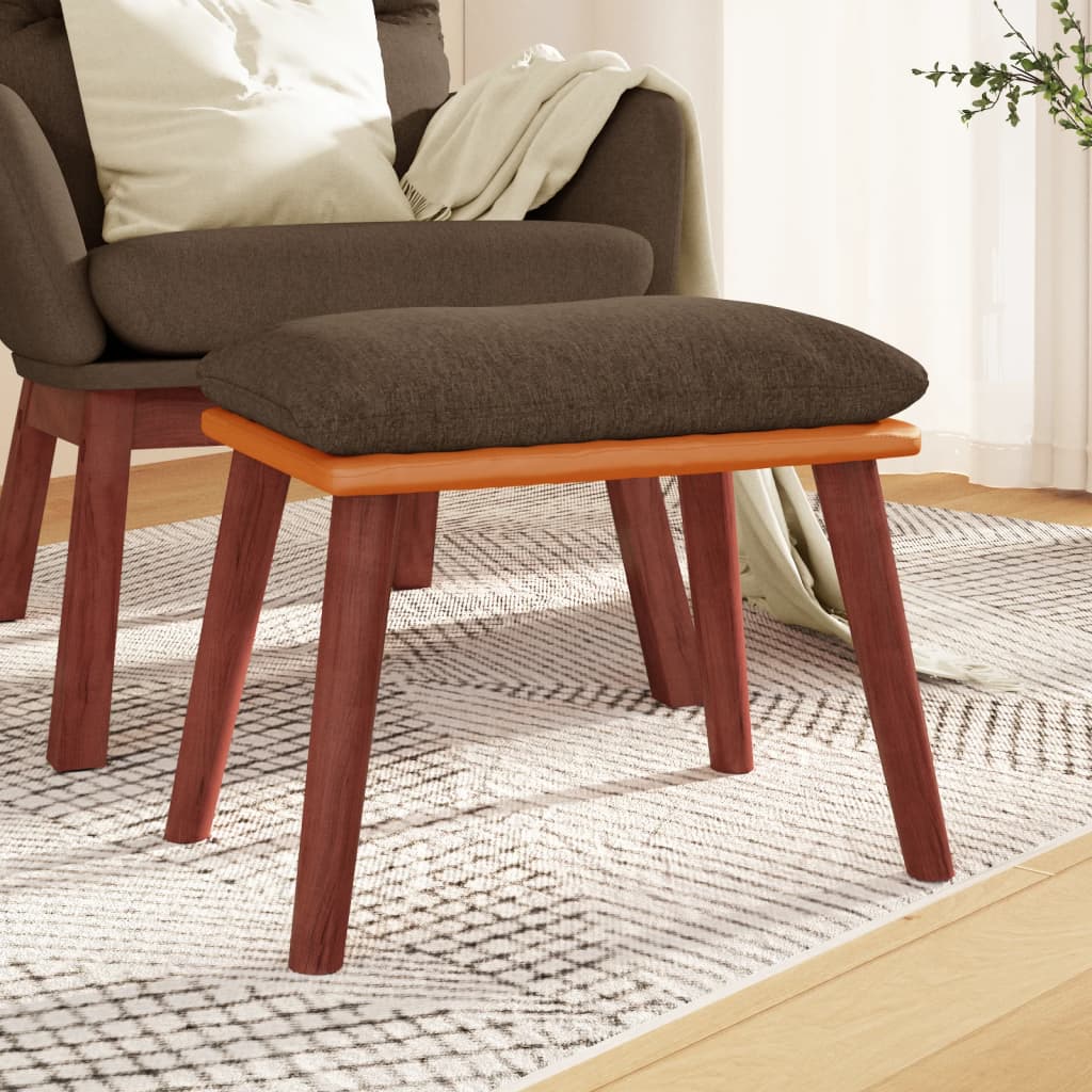 fodskammel 45x29,5x35 cm stof og kunstlæder brun