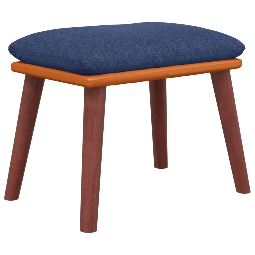 fodskammel 45x29,5x35 cm stof og kunstlæder blå