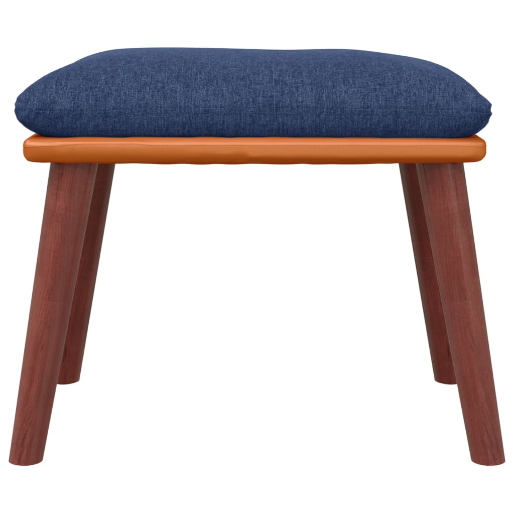 fodskammel 45x29,5x35 cm stof og kunstlæder blå