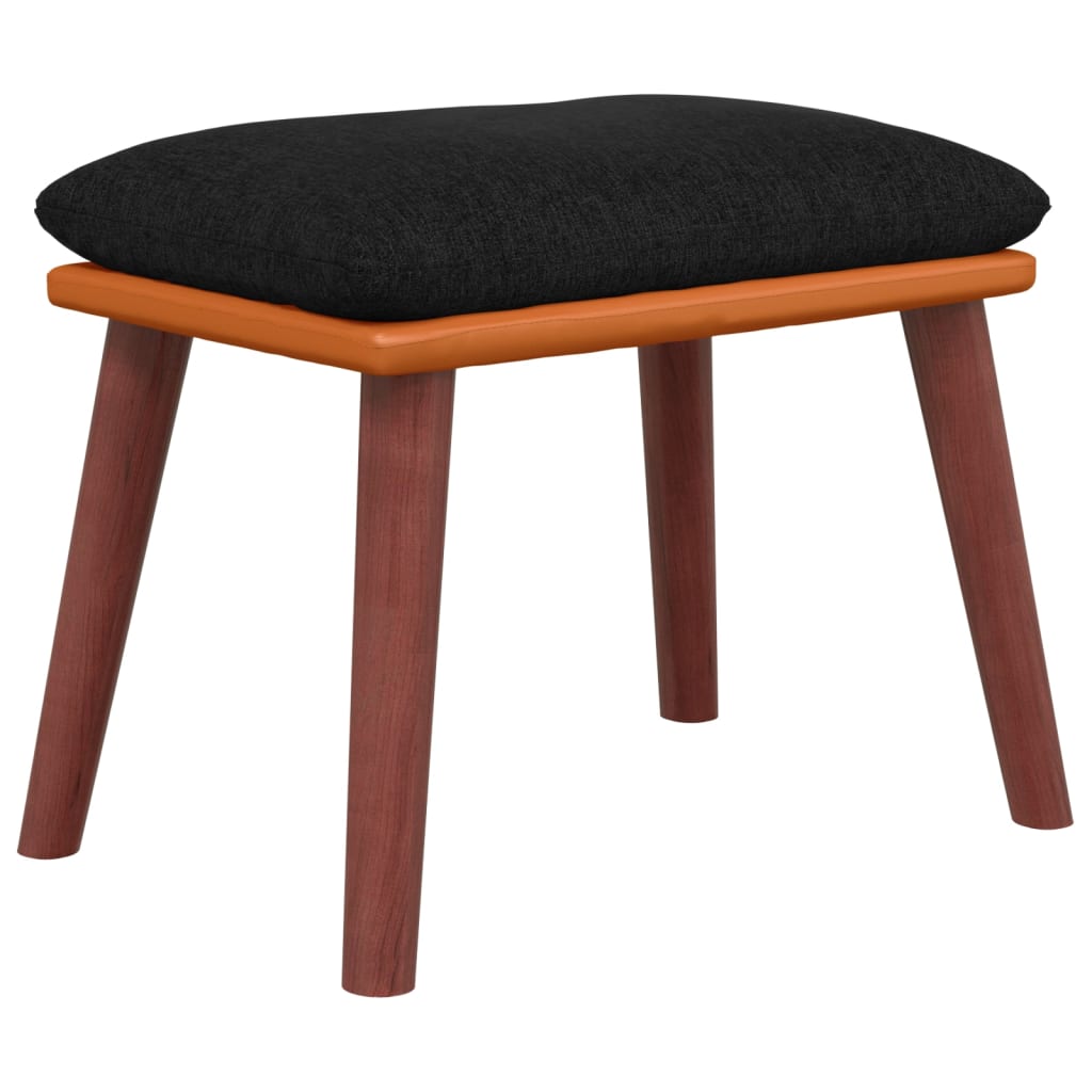 fodskammel 45x29,5x35 cm stof og kunstlæder sort