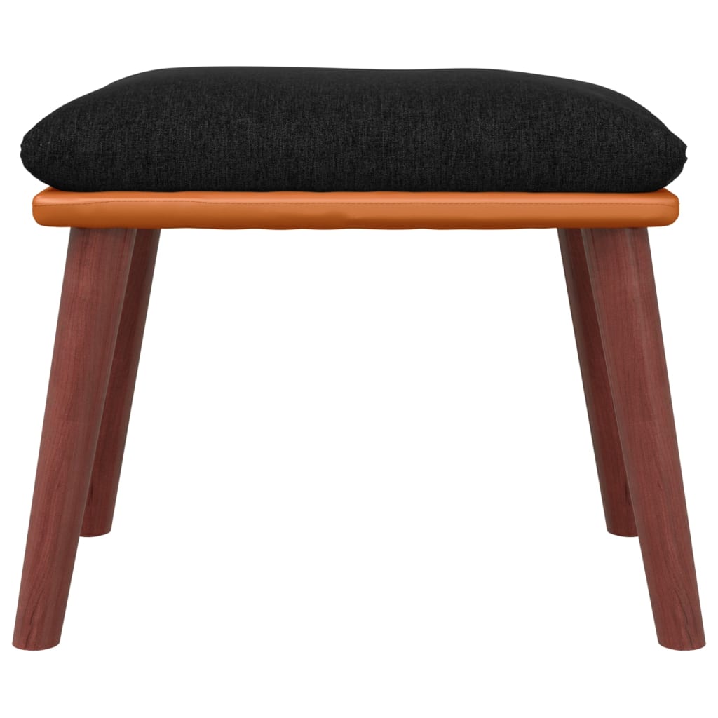 fodskammel 45x29,5x35 cm stof og kunstlæder sort