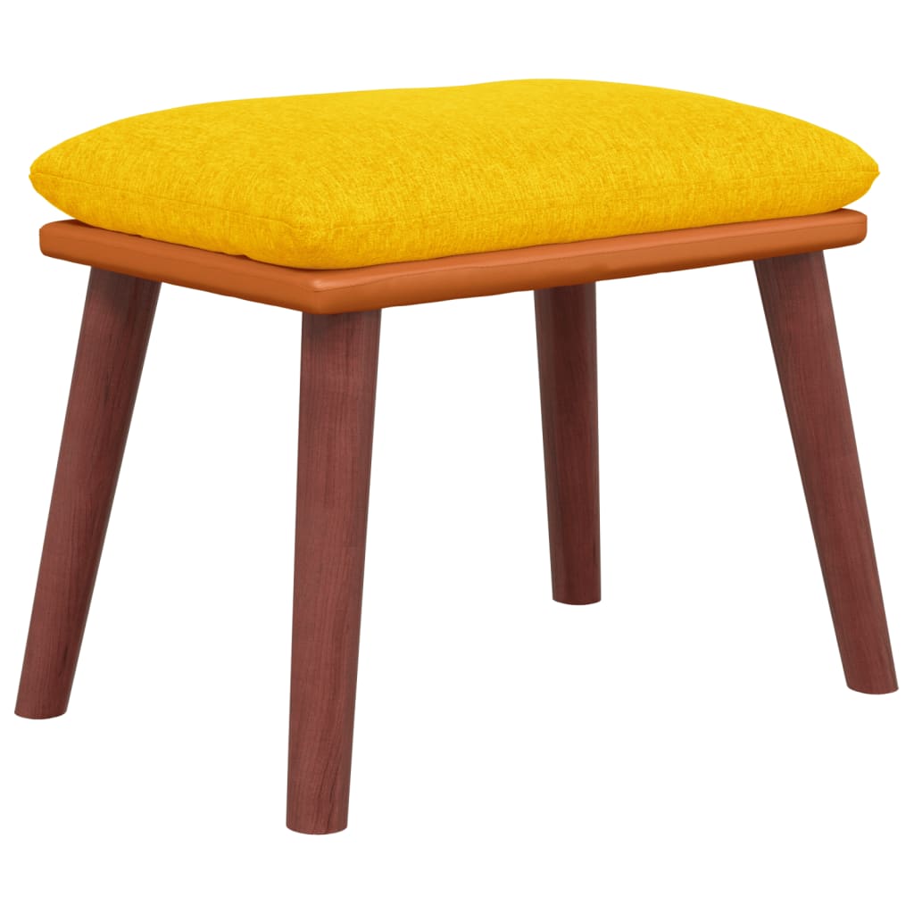 fodskammel 45x29,5x35 cm stof og kunstlæder sennepsgul