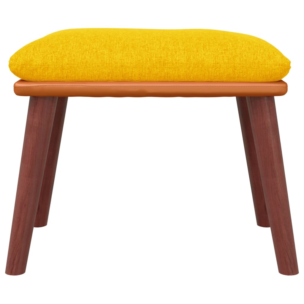 fodskammel 45x29,5x35 cm stof og kunstlæder sennepsgul