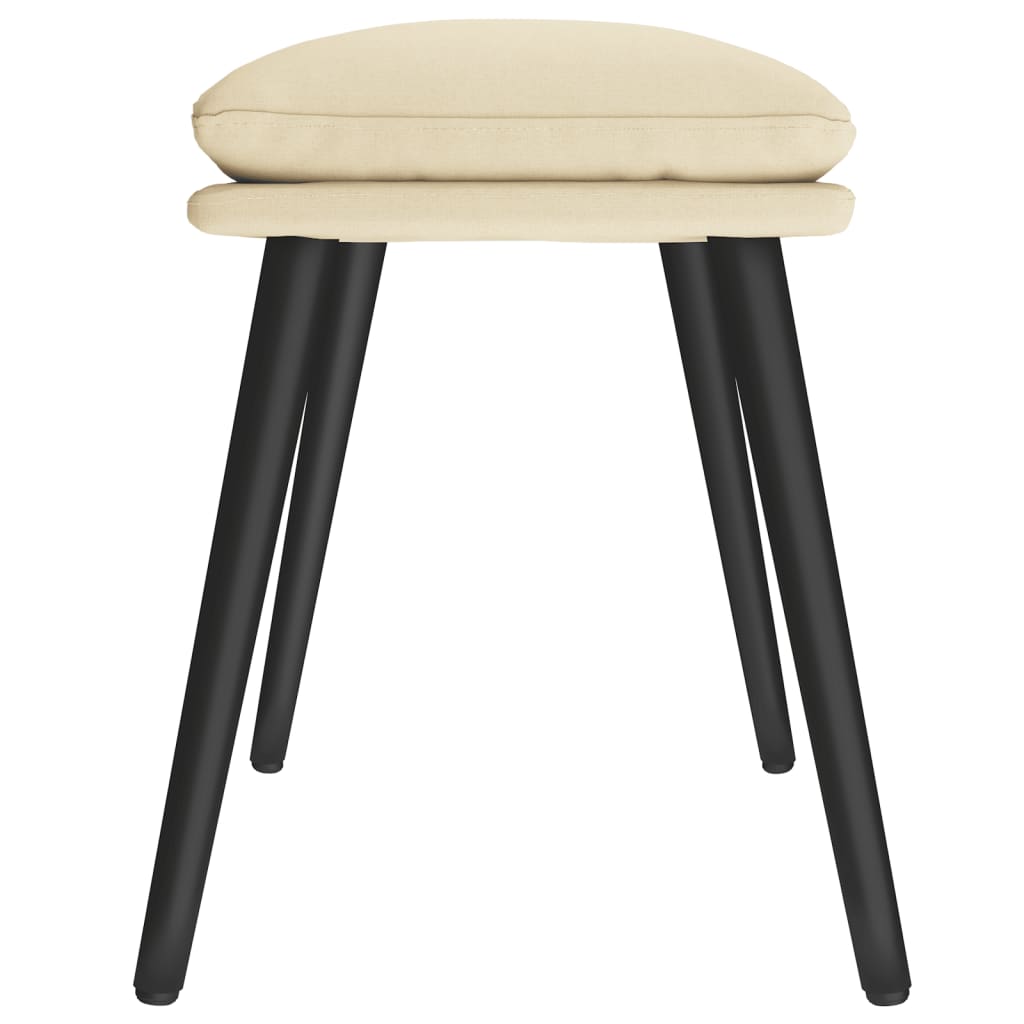fodskammel 45x29,5x35 cm stof cremefarvet