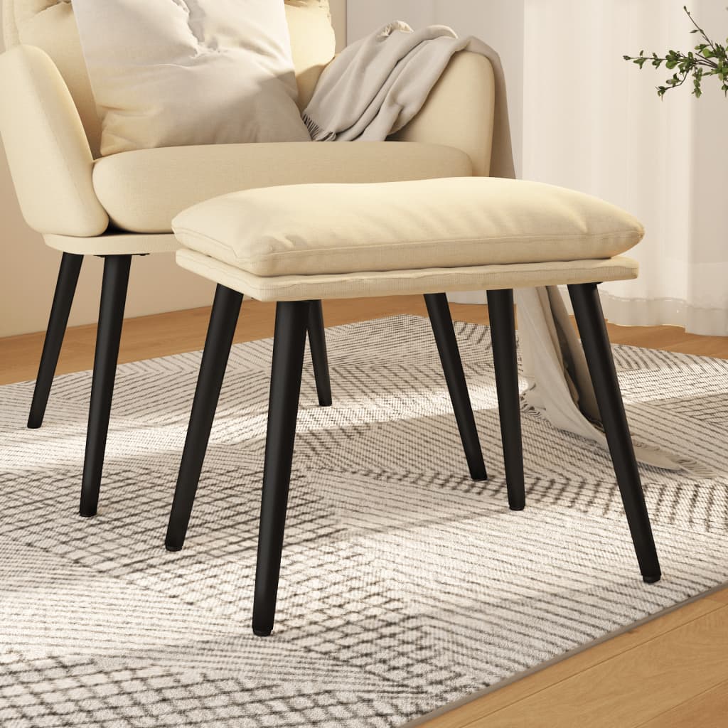 fodskammel 45x29,5x35 cm stof cremefarvet