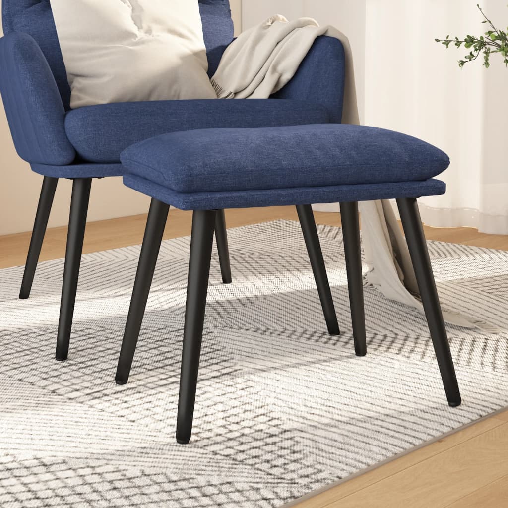 fodskammel 45x29,5x35 cm stof blå