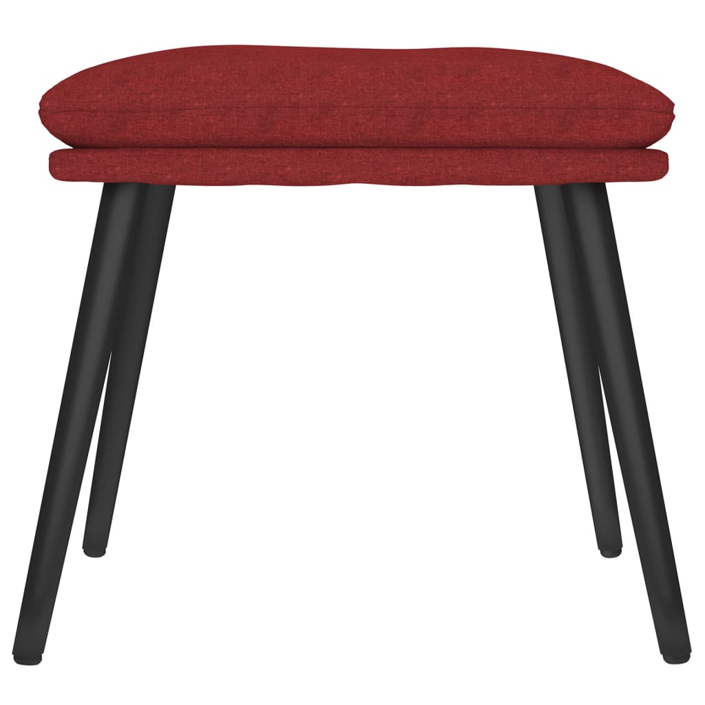 fodskammel 45x29,5x35 cm stof vinrød