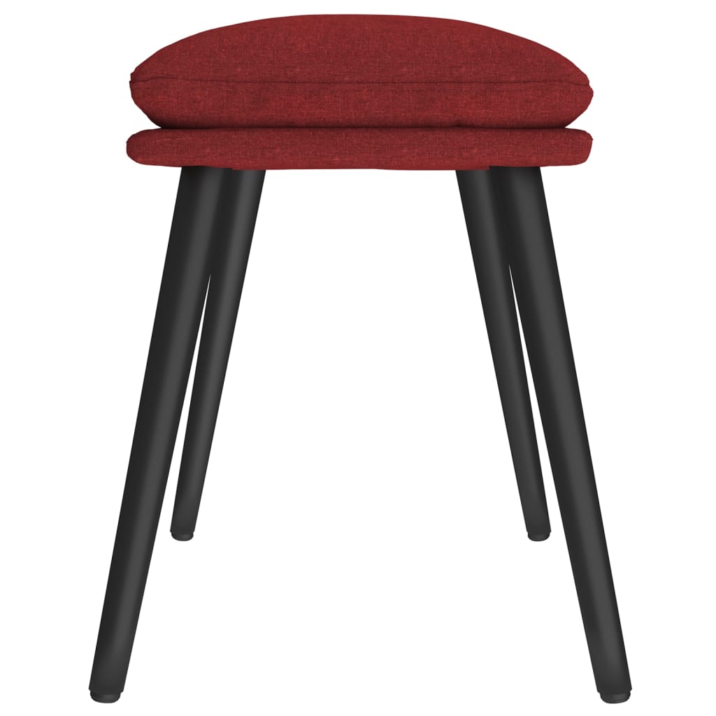 fodskammel 45x29,5x35 cm stof vinrød