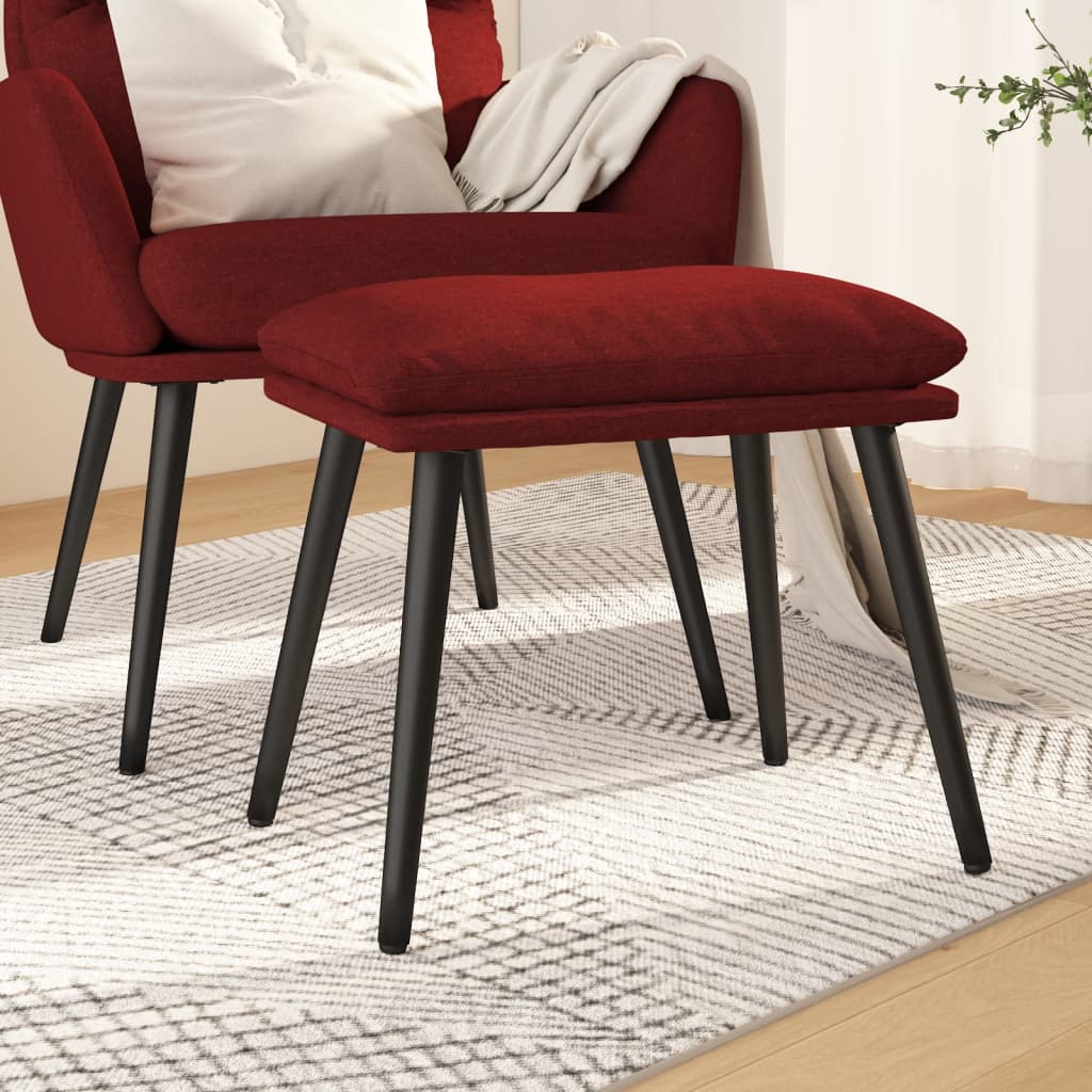 fodskammel 45x29,5x35 cm stof vinrød