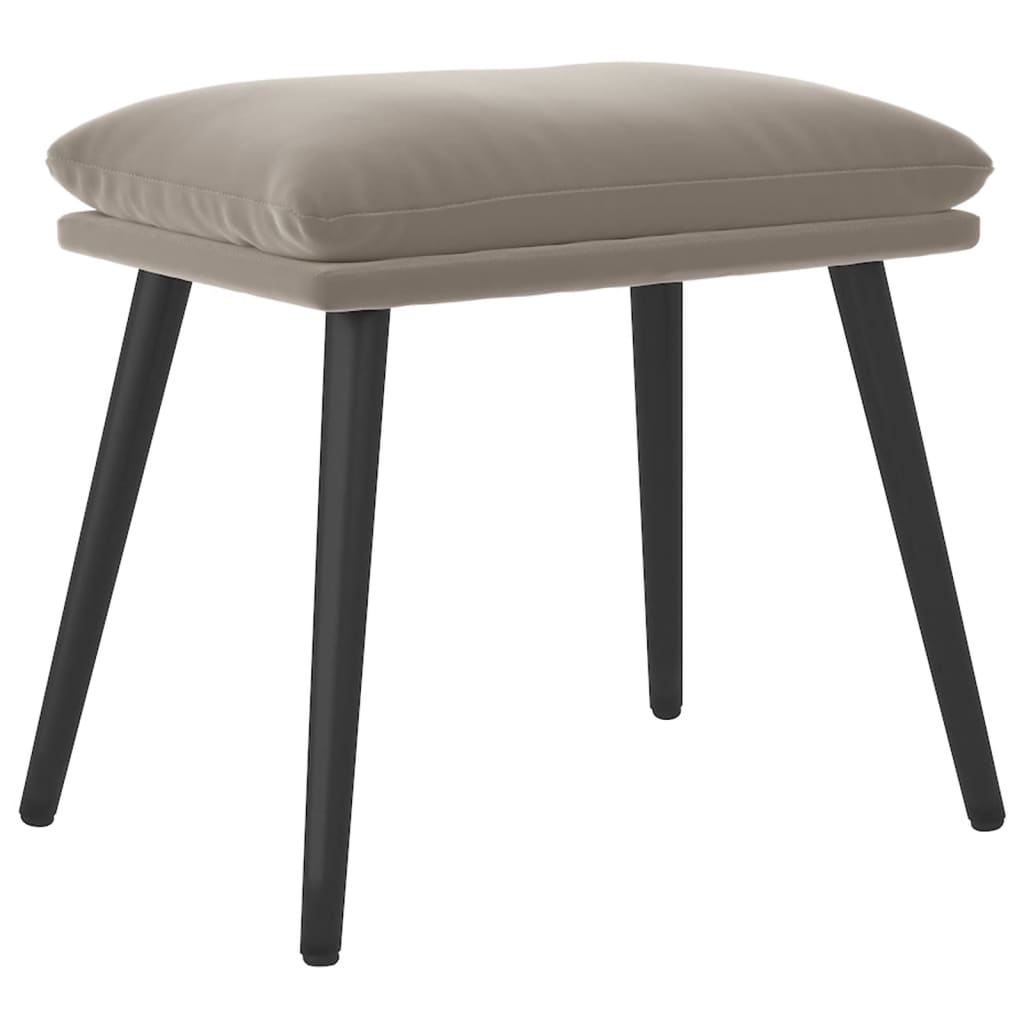 fodskammel 45x29,5x35 cm fløjl lysegrå