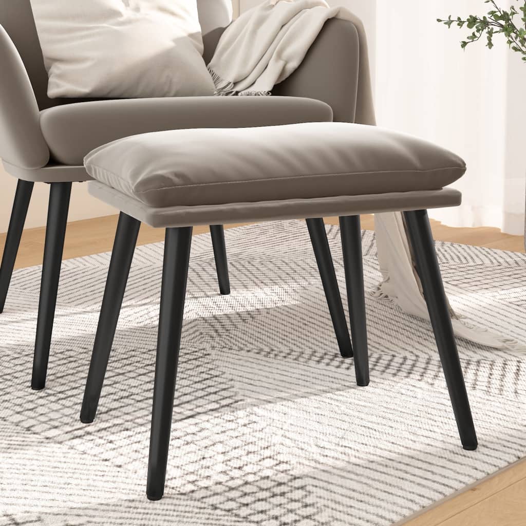 fodskammel 45x29,5x35 cm fløjl lysegrå