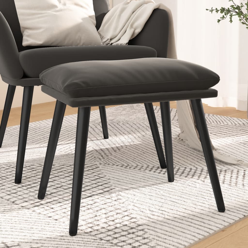 fodskammel 45x29,5x35 cm fløjl mørkegrå