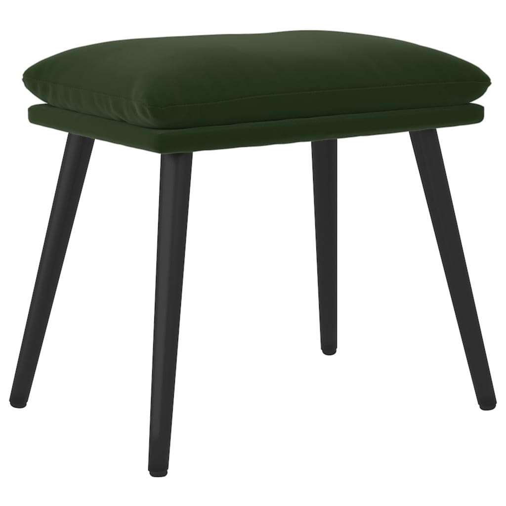 fodskammel 45x29,5x35 cm fløjl mørkegrøn