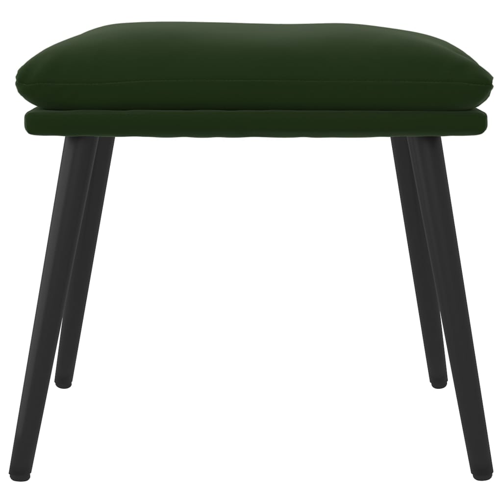 fodskammel 45x29,5x35 cm fløjl mørkegrøn