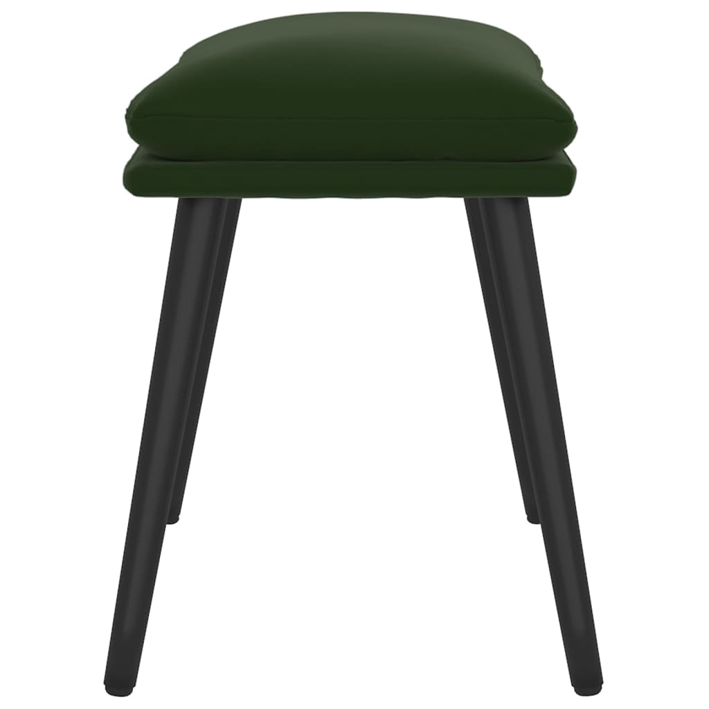 fodskammel 45x29,5x35 cm fløjl mørkegrøn