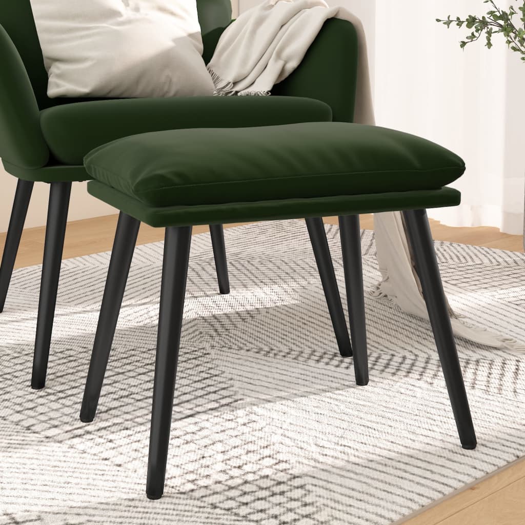 fodskammel 45x29,5x35 cm fløjl mørkegrøn