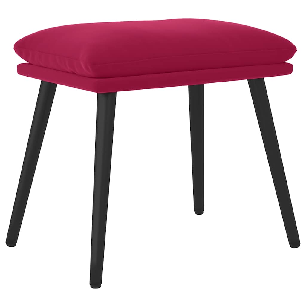 fodskammel 45x29,5x35 cm fløjl vinrød