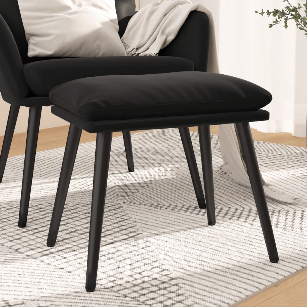 fodskammel 45x29,5x35 cm fløjl sort