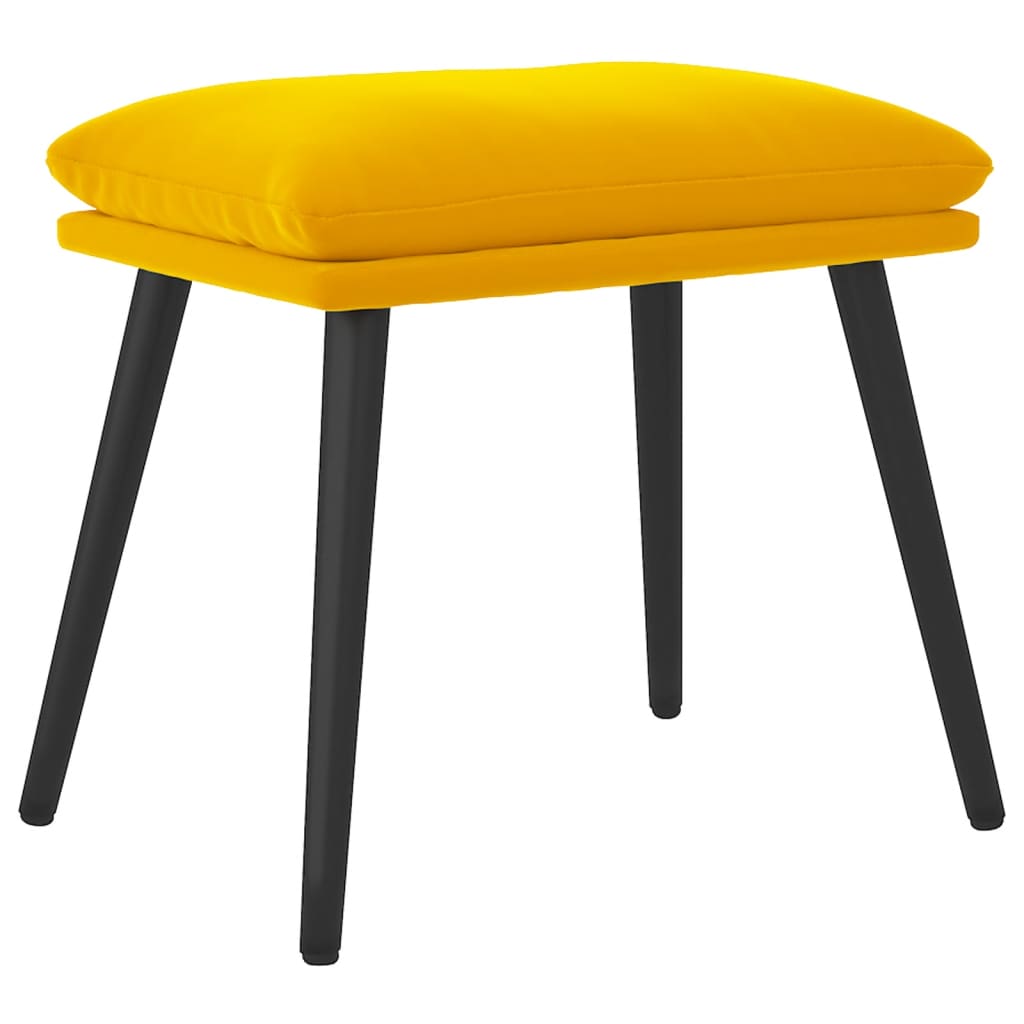 fodskammel 45x29,5x35 cm fløjl sennepsgul