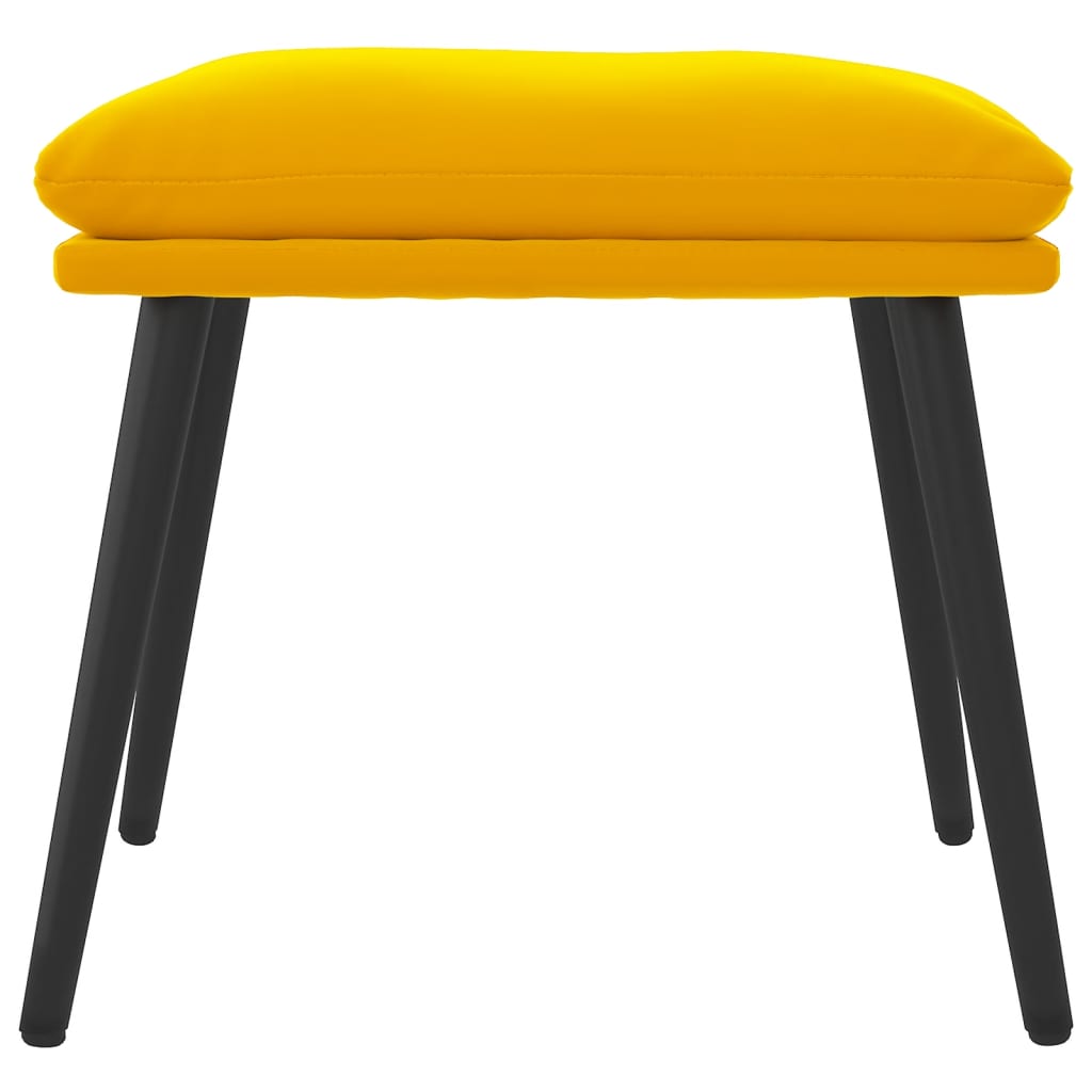 fodskammel 45x29,5x35 cm fløjl sennepsgul