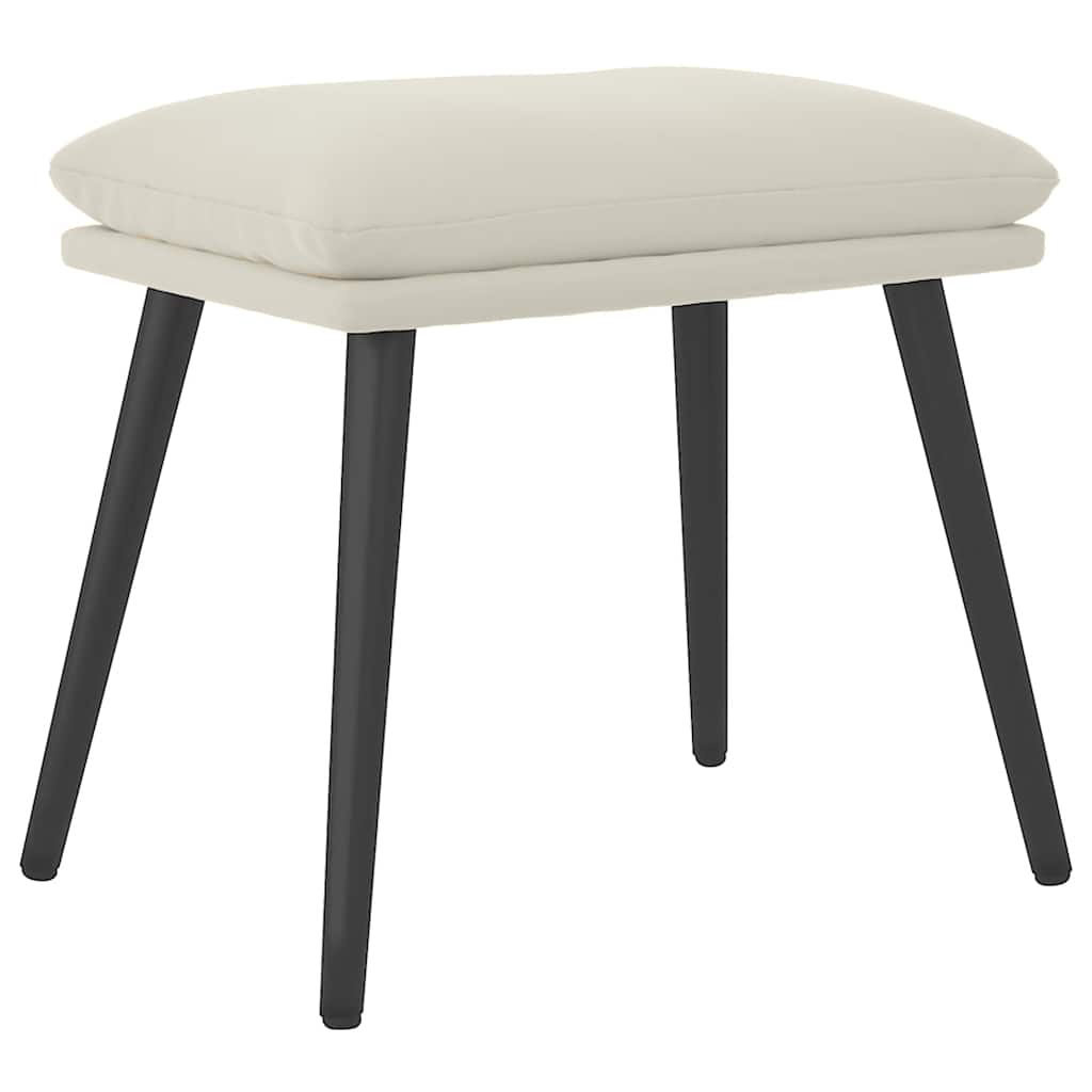 fodskammel 45x29,5x35 cm fløjl cremefarvet