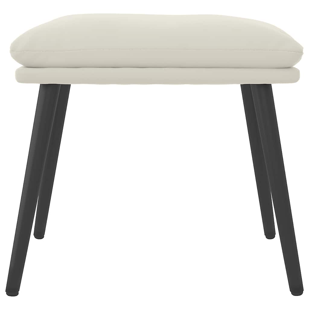 fodskammel 45x29,5x35 cm fløjl cremefarvet