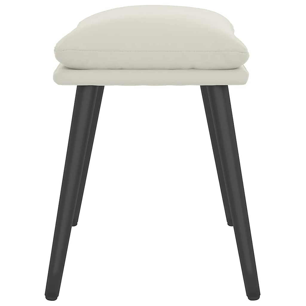 fodskammel 45x29,5x35 cm fløjl cremefarvet