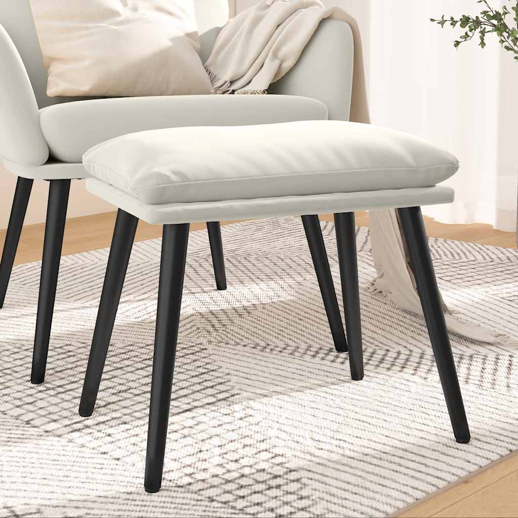 fodskammel 45x29,5x35 cm fløjl cremefarvet