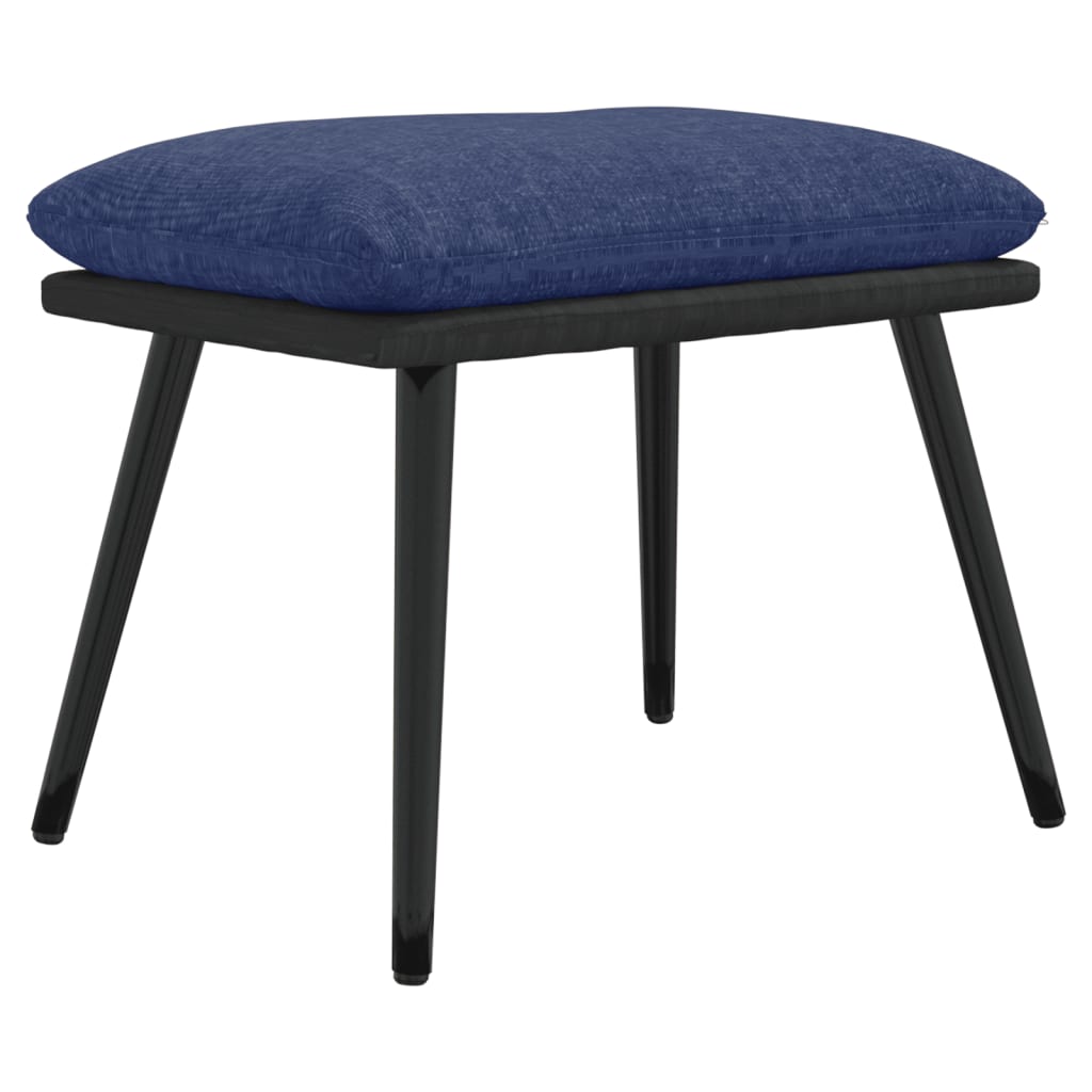 fodskammel 45x29,5x35 cm stof og kunstlæder blå
