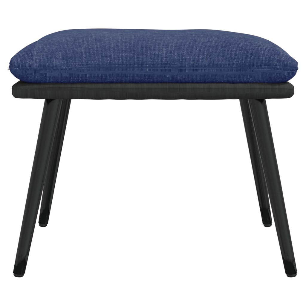 fodskammel 45x29,5x35 cm stof og kunstlæder blå