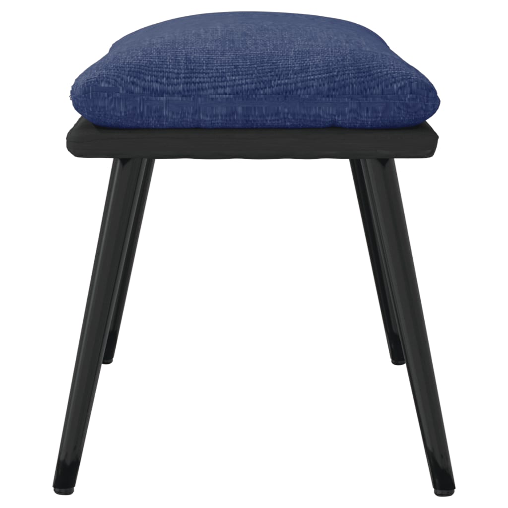 fodskammel 45x29,5x35 cm stof og kunstlæder blå