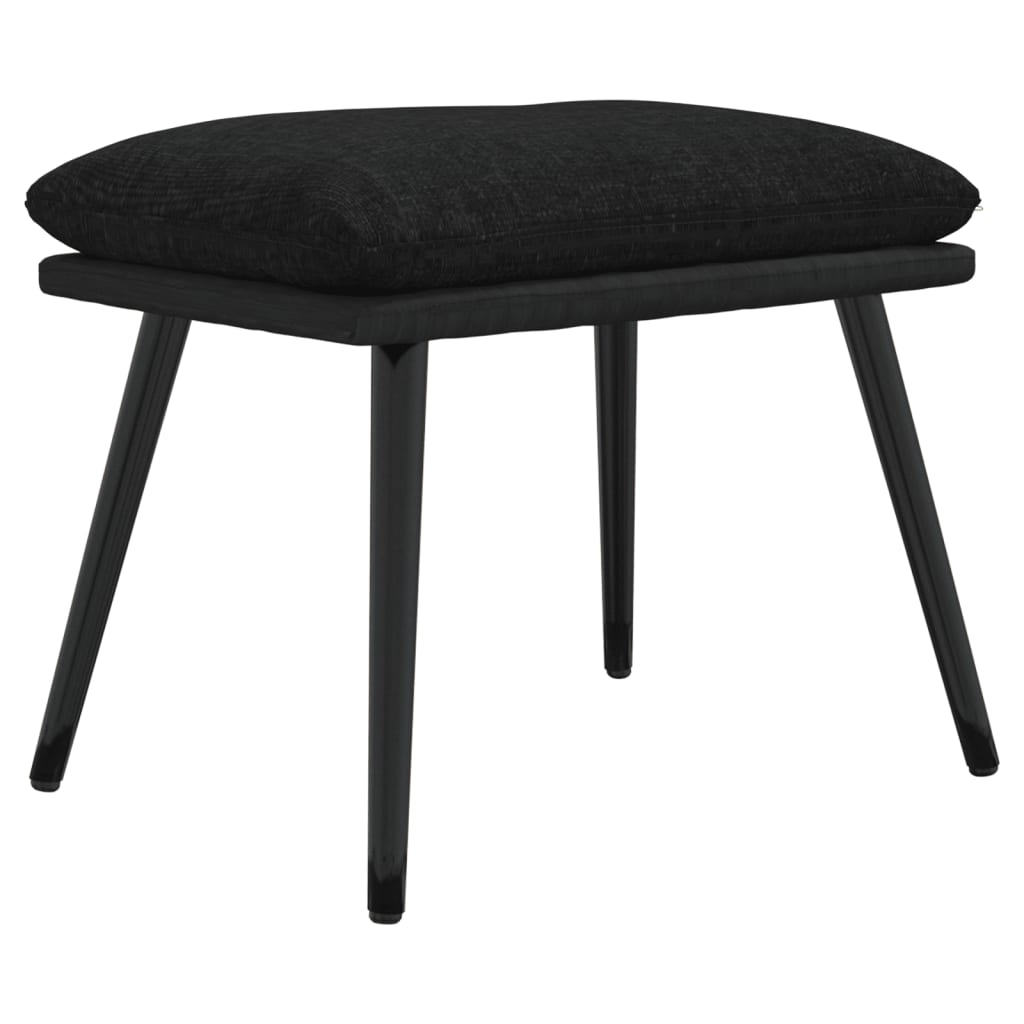 fodskammel 45x29,5x35 cm stof og kunstlæder sort