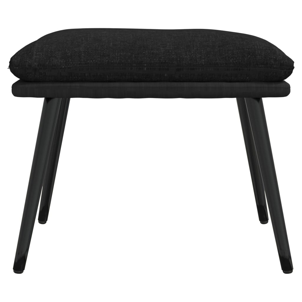 fodskammel 45x29,5x35 cm stof og kunstlæder sort