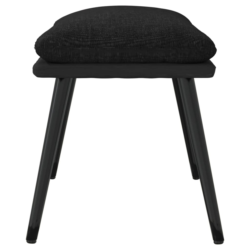 fodskammel 45x29,5x35 cm stof og kunstlæder sort