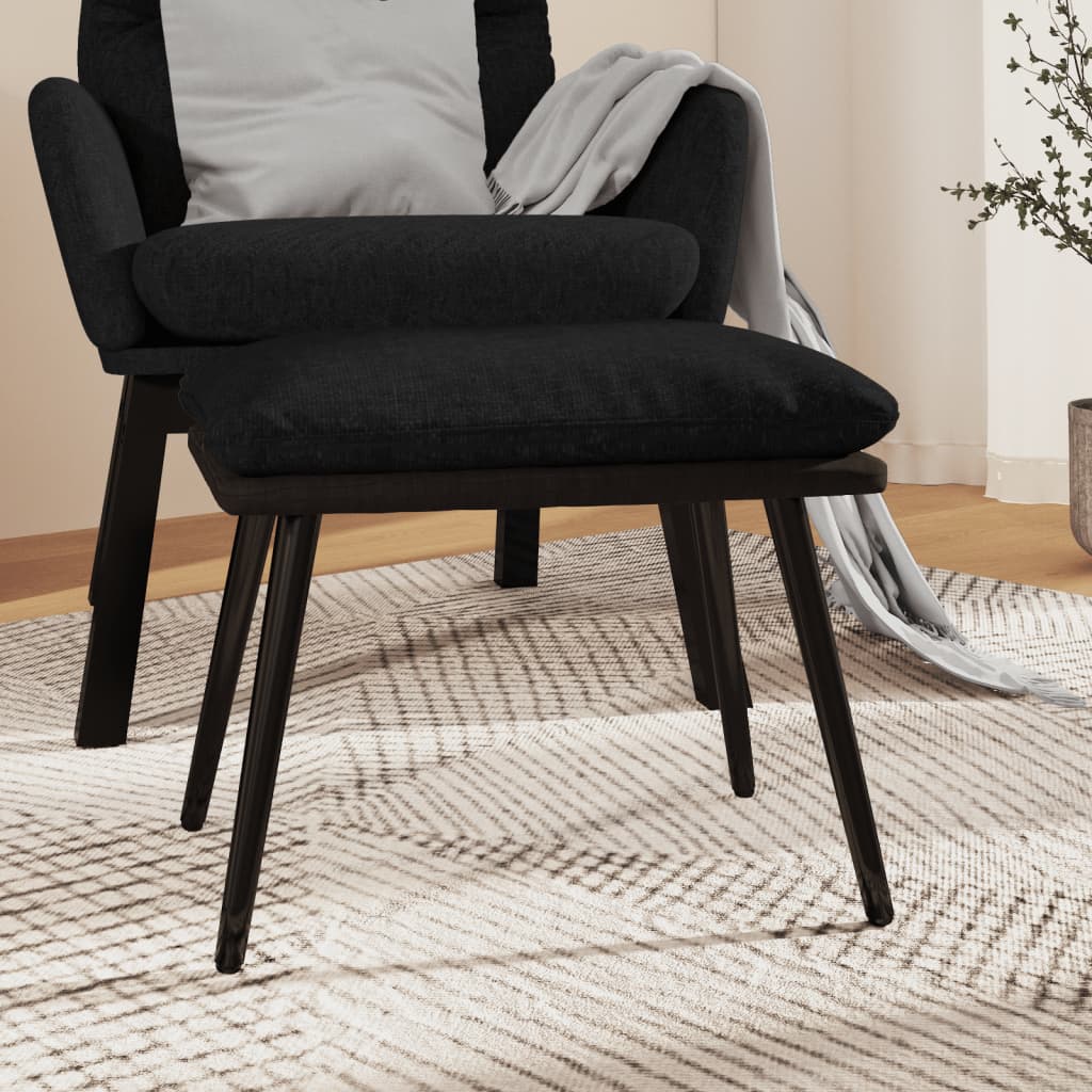 fodskammel 45x29,5x35 cm stof og kunstlæder sort
