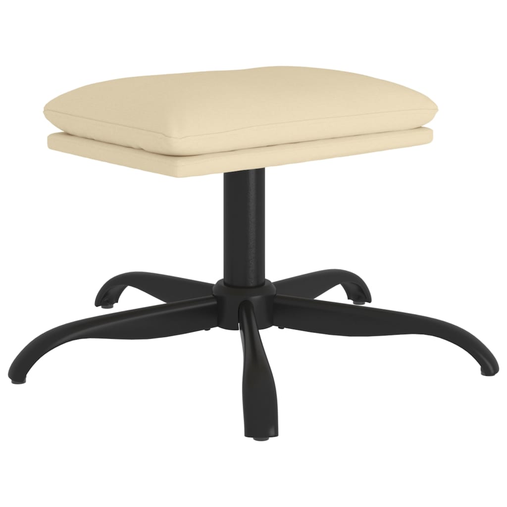 fodskammel 60x60x36 cm stof cremefarvet