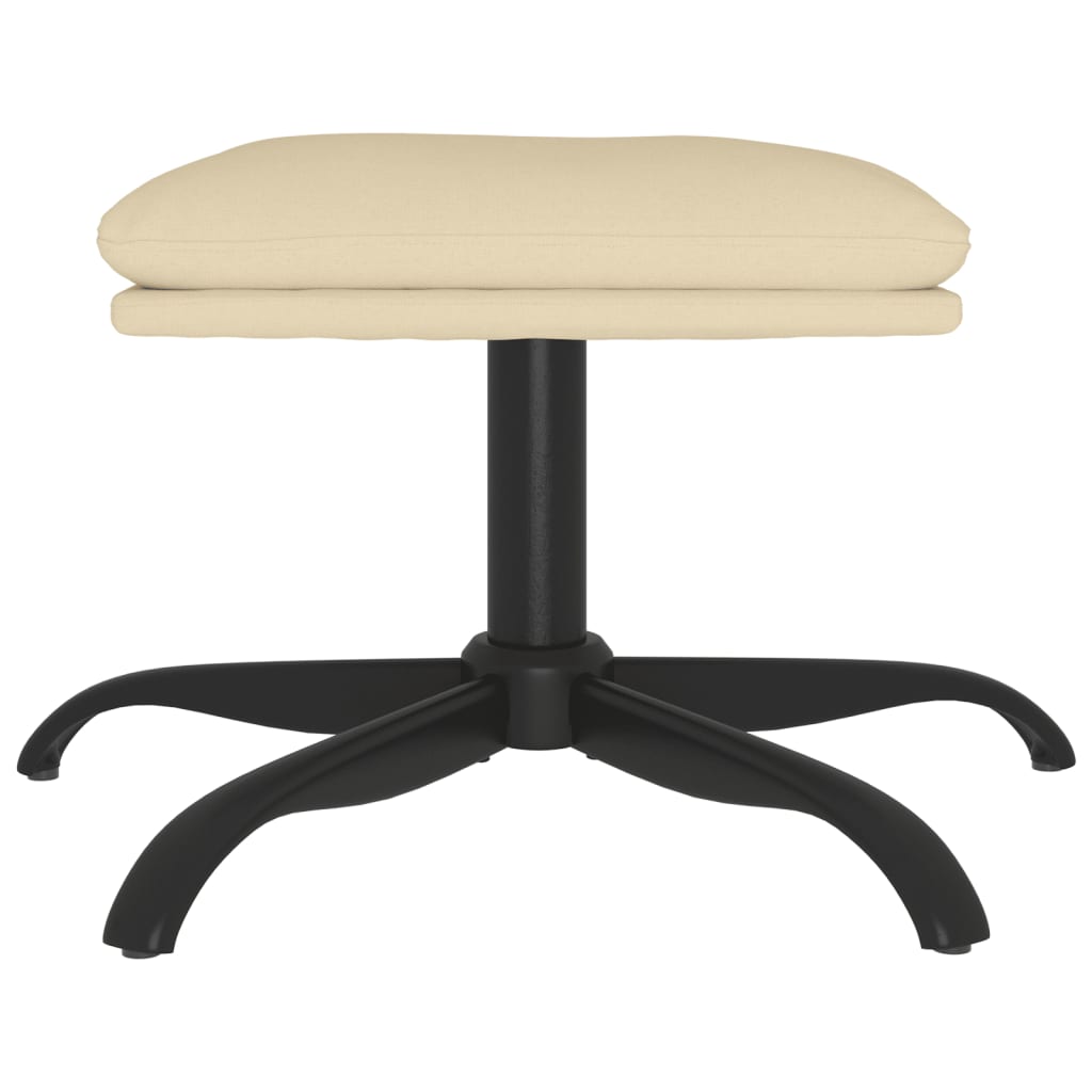 fodskammel 60x60x36 cm stof cremefarvet
